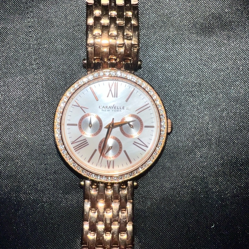 Caravelle New York Designed by: Bulova Rose Gold Stainless Steel Bracelet Watch - Picture 5 of 8
